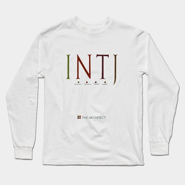 INTJ The Architect, Myers-Briggs Personality Type Long Sleeve T-Shirt by Stonework Design Studio